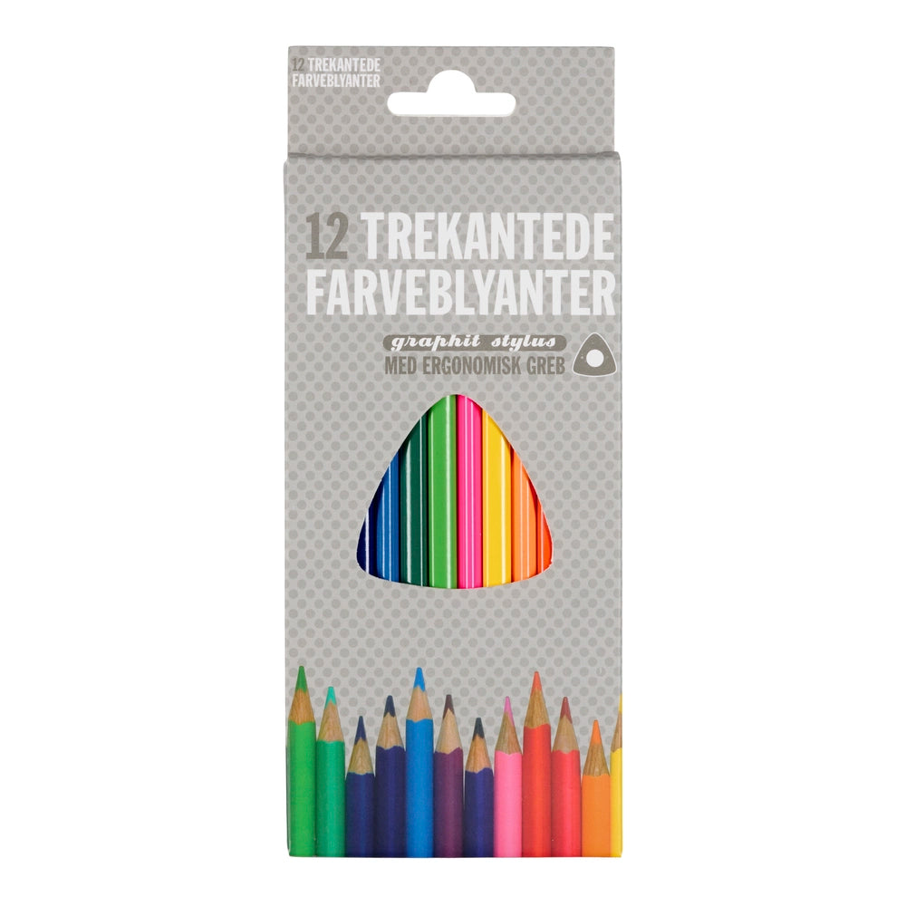 Trekantede farveblyanter 12 stk.