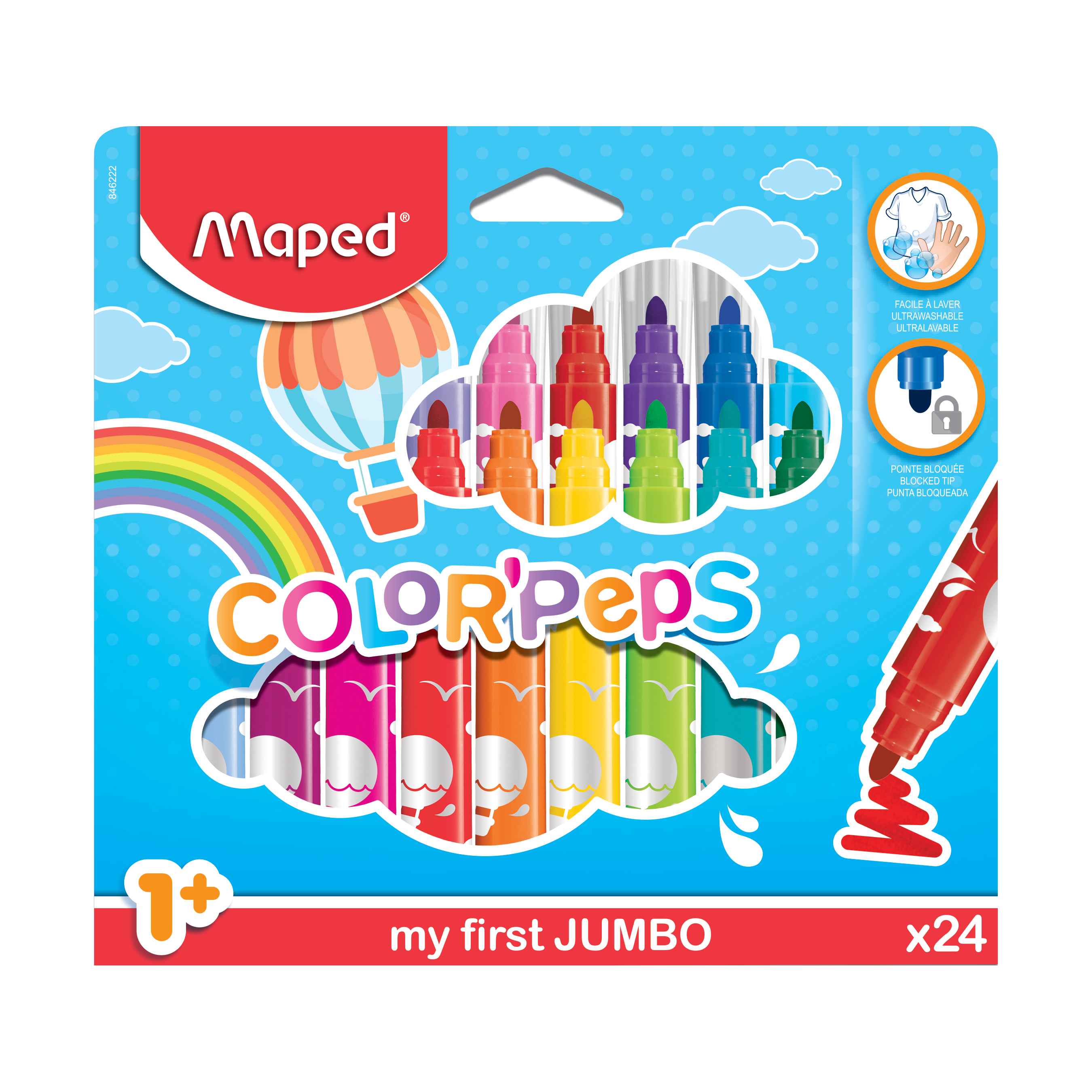 Maped Color'Peps My First vaskbare jumbo tusser, 24 stk.