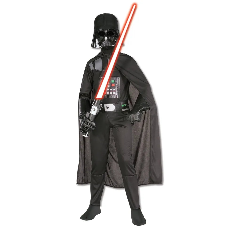 Star Wars Kostume, Darth Vader dragt med kappe og maske str. 3-4 år