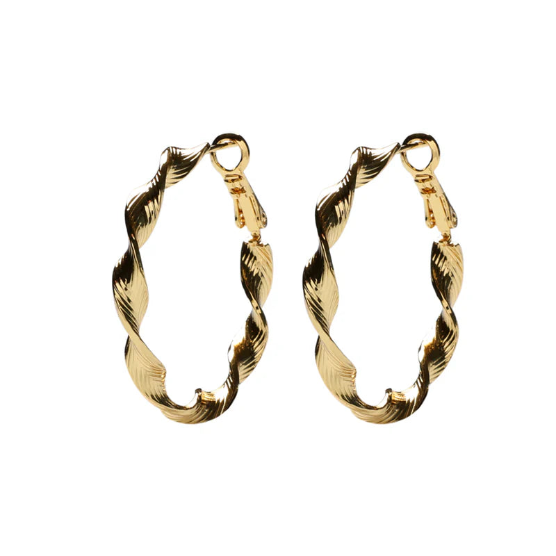 Billie Lou Twisted Hoops øreringe, Forgyldt 18K