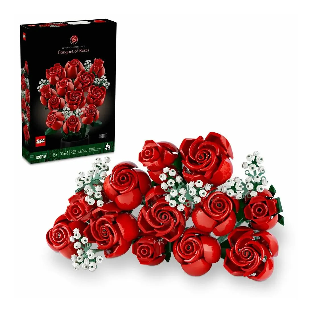 LEGO® Flowers, Bouquet of Roses 10328, 18+