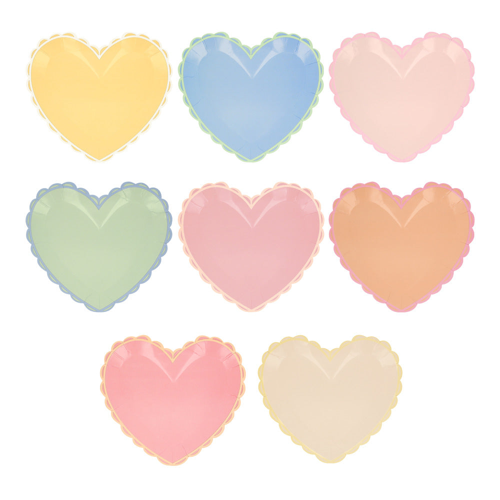 Meri Meri Paptallerkner silhuet, Pastel Heart