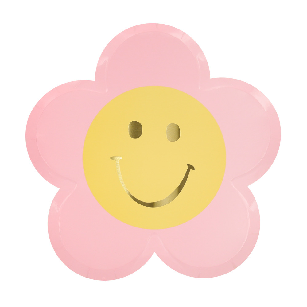 Meri Meri Paptallerkner silhuet, Happy Face Flower