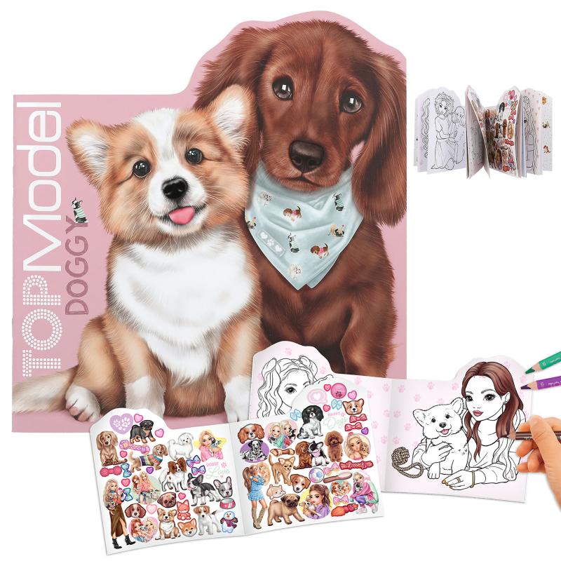 TOPModel Malebog med stickers, Kitty and Doggy