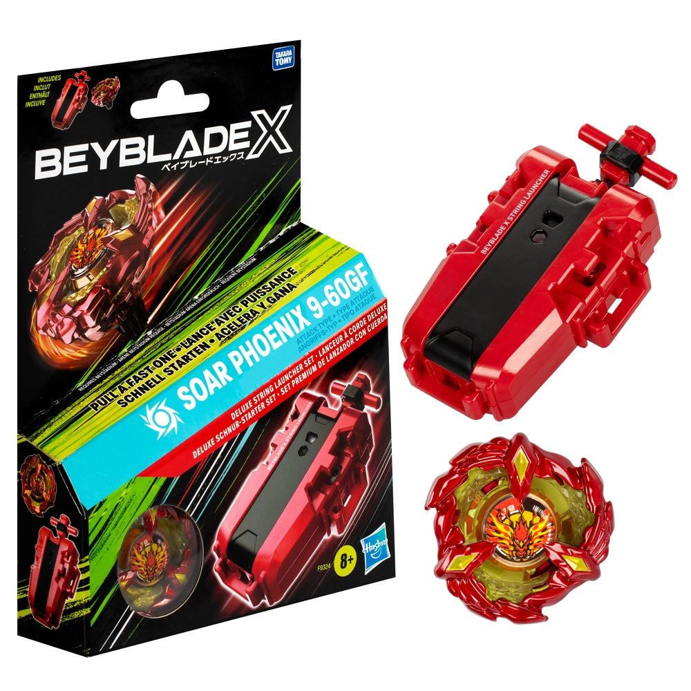 Beyblade X Soar Phoenix Deluxe String Launcher sæt