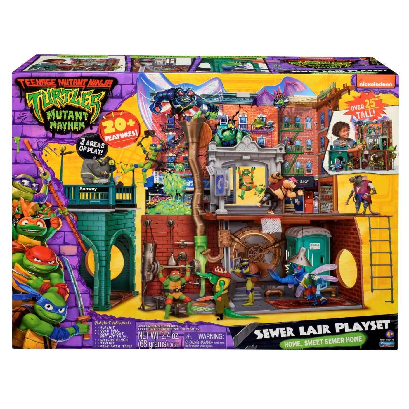 Turtles Mutant Mayhem Large Playset Sewer Lair Dlx