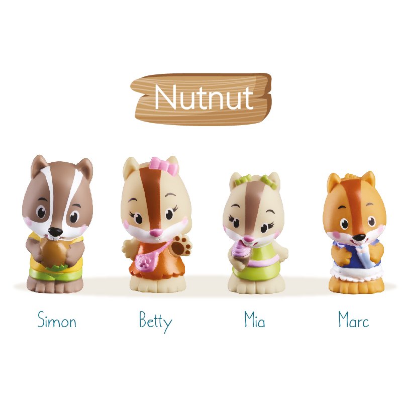 Timber Tots Nut Nut Family 4 stk.