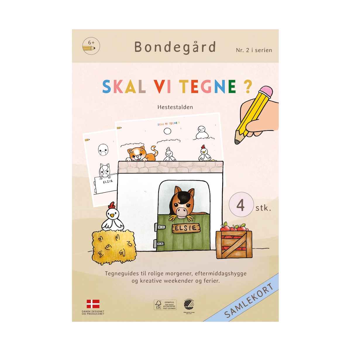 Skal vi tegne nr. 2 Bondegård - Hestestalden, Fra 6 år