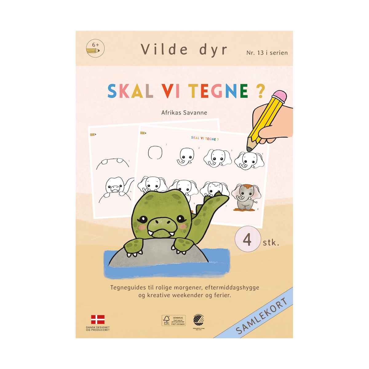 Skal vi tegne nr. 13 Vilde dyr - Afrikas Savanne, Fra 6 år