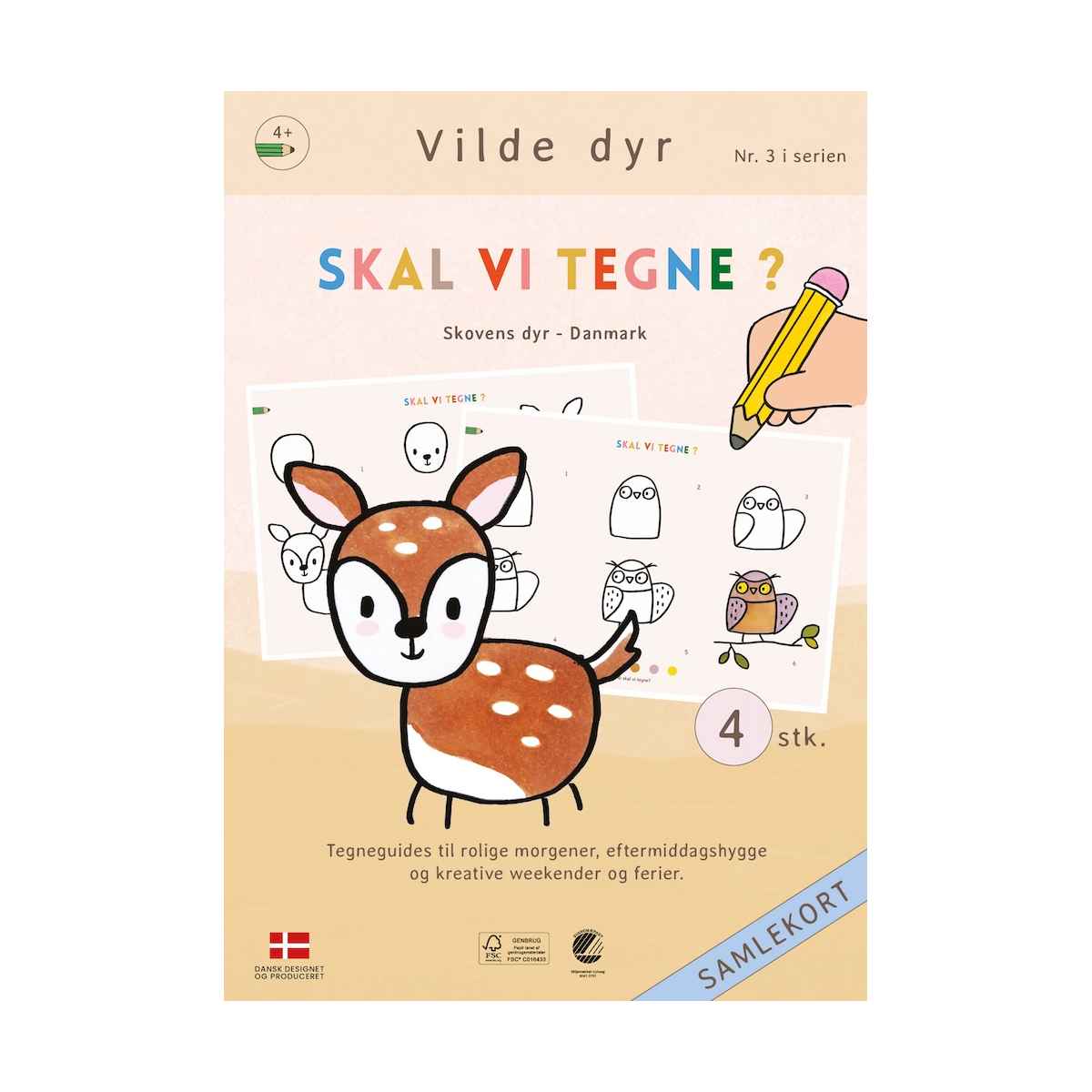 Skal vi tegne nr. 3 Vilde dyr - Skovens dyr Danmark, Fra 4 år