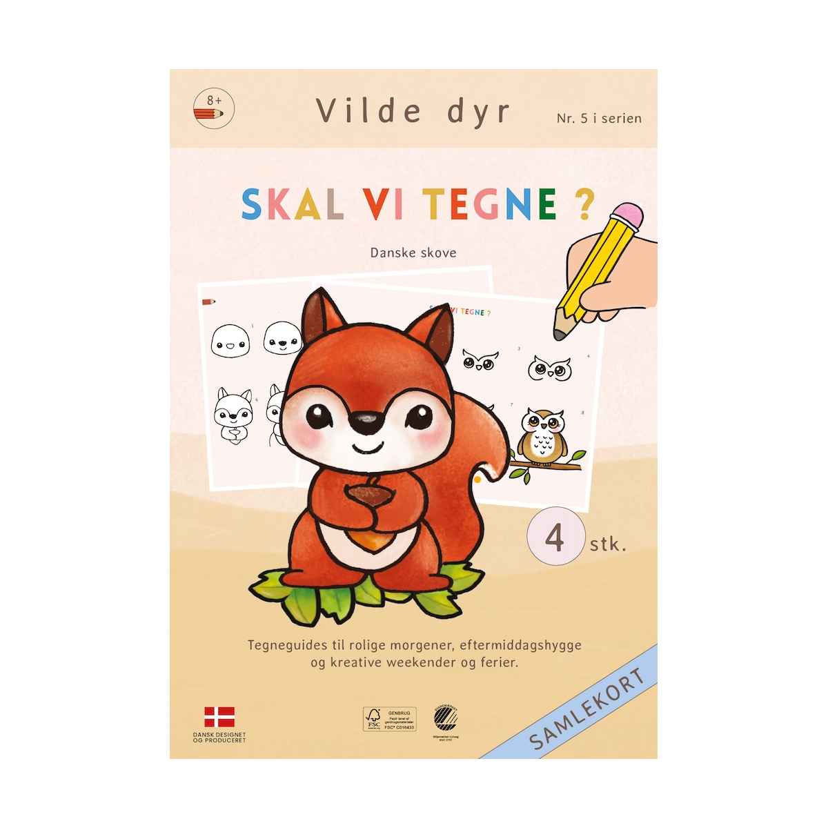 Skal vi tegne nr. 5 Vilde dyr - Danske skove, Fra 8 år