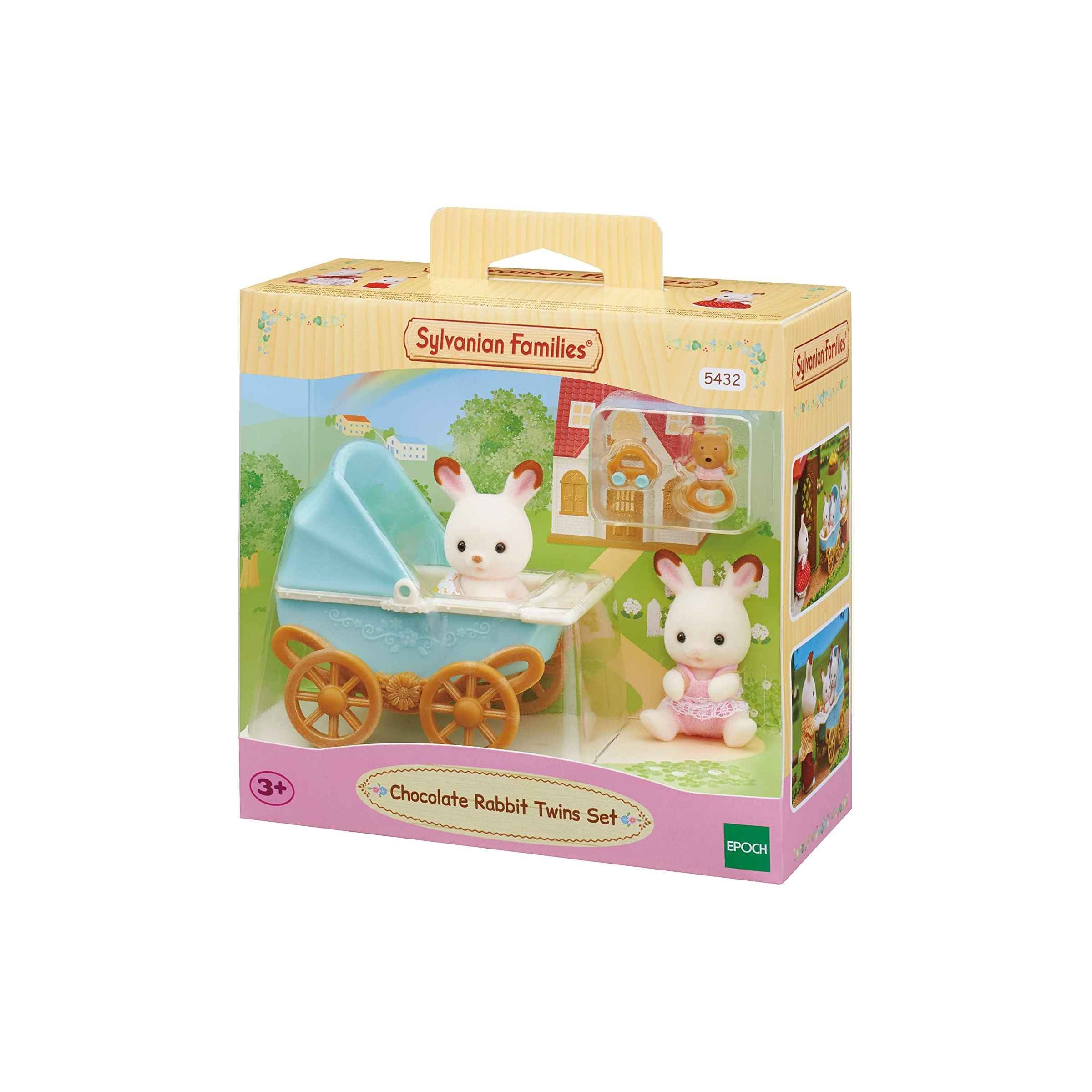 Sylvanian Families Barnevogn med chokoladekanin tvillinger 5432