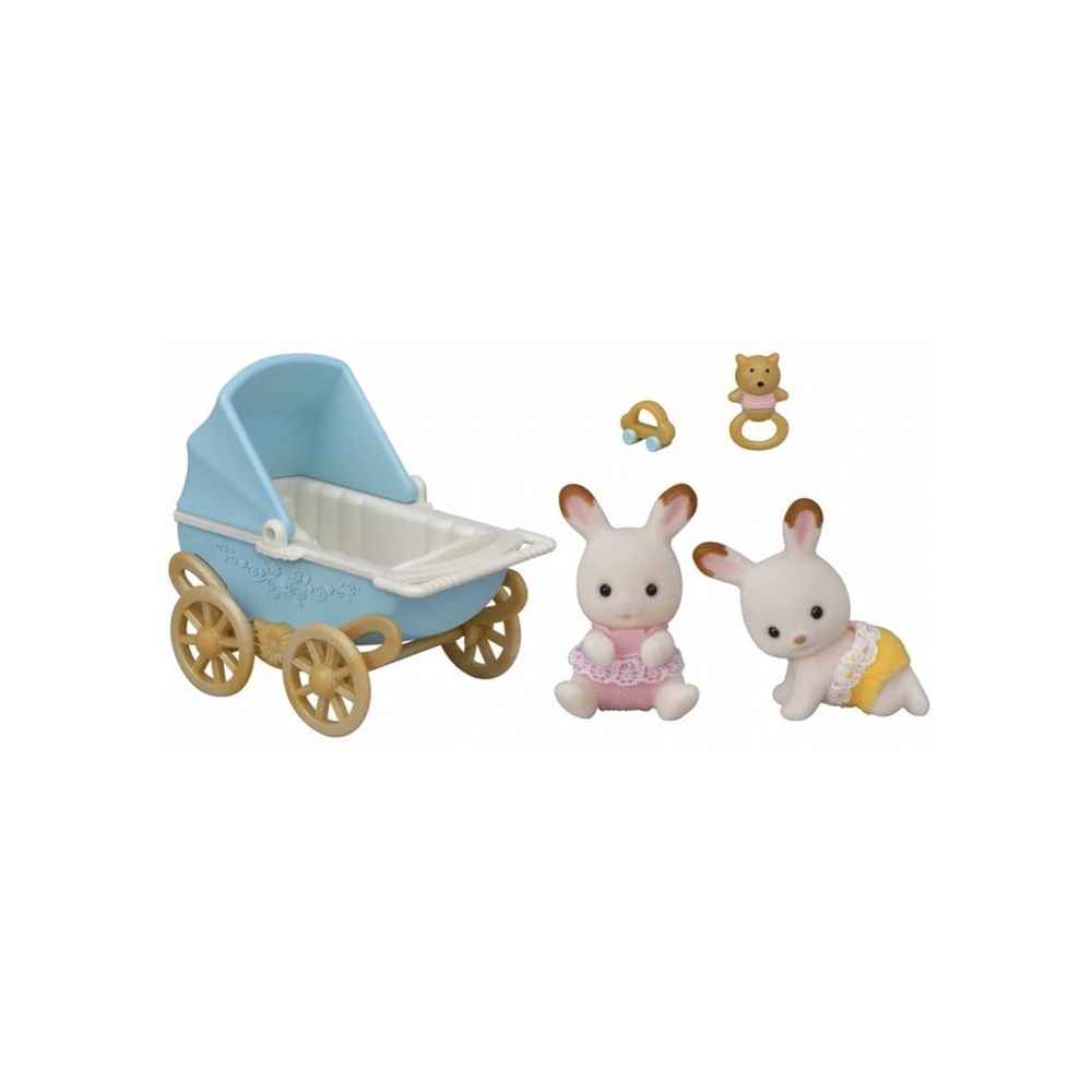 Sylvanian Families Barnevogn med chokoladekanin tvillinger 5432