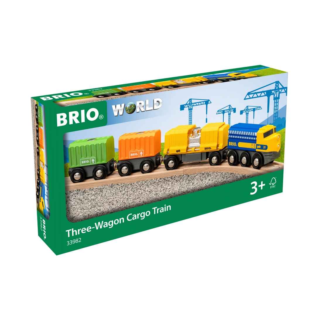 BRIO® World Godstog med 3 vogne 33982