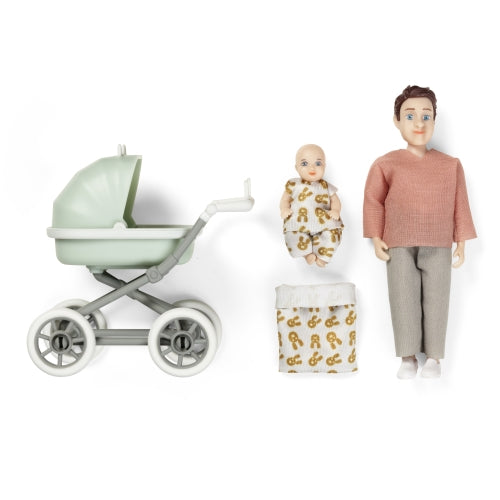 Lundby Dukkehus dukker, Dukke med baby og barnevogn